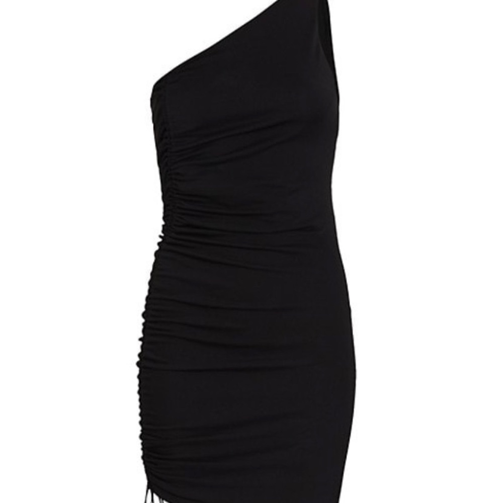 Alice + Olivia Bonnie Roched One Shoulder Black Dress - Picture 8 of 11